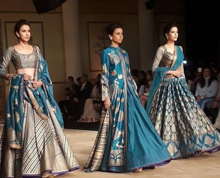 It was not just the showstopper Bhumi Pednekar who added glamour to her show at the India Couture Week (ICW) 2017, but the finest selection of colours also made designer Reynu Taandon's collection a little more chic, classy and elegant. Remaining true to her roots, Taandon in association with Rajnigandha presented collection titled 