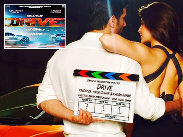 Actors Sushant Singh Rajput and Jacqueline Fernandez's upcoming film "Drive" has been locked for release on March 2, next year, which happens to be Holi, the festival of colours. Filmmaker Karan Johar, who is producing the film under his home banner Dharma Productions, on Wednesday tweeted the film's poster. "Holi 2018 on the March 2! 'Drive'. Dharma Movies. Sushant Singh Rajput, Jacqueline Fernandez, Tarun Mansukhani and Apoorva Mehta," Karan tweeted. Sushant Singh Rajput,Jacqueline Fernandez,Sushant Singh Rajput and Jacqueline Fernandez,Drive first look,Drive,Drive first look poster,Drive poster