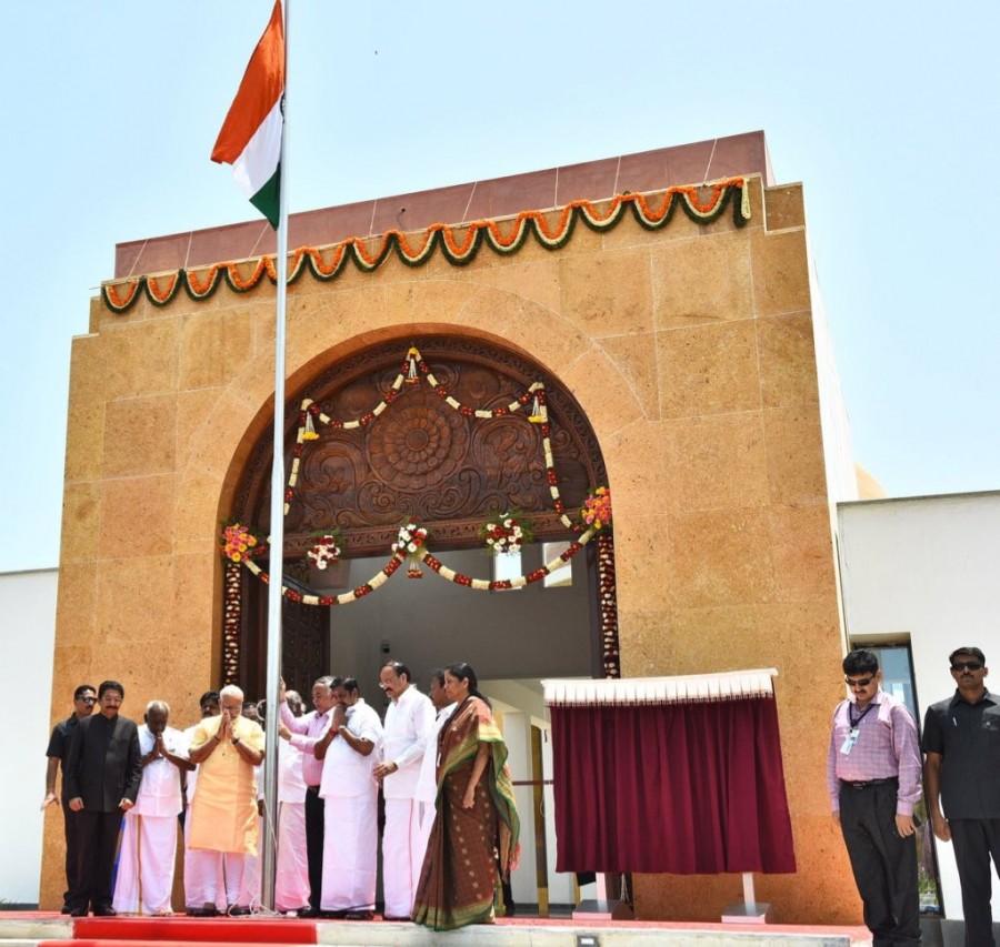 There is a separate section to exhibit some of the personnel belongings of Kalam, including his famous Rudra Veena, the G-suit he wore during his Su-30 MKI flight and numerous awards he received. Twelve walls have been utilised for murals and paintings. The entire area has been beautifully landscaped to reflect the peace and harmony aspect of Kalam's personality. The construction material and other accessories for the memorial have been shipped to Rameswaram from many parts of India. Narendra Modi,Abdul Kalam,Abdul Kalam memorial,Abdul Kalam memorial in Rameswaram,former President A.P.J. Abdul Kalam,A.P.J. Abdul Kalam