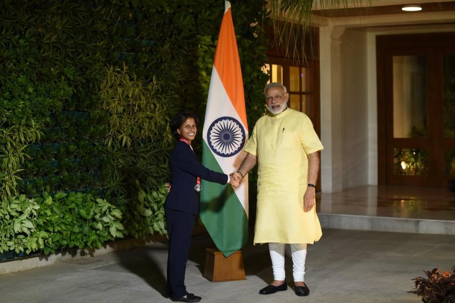 Modi tweeted: The contribution of Poonam Yadav to the team is immense. Spoke to her on a wide range of issues during our interaction. PM Narendra Modi,Narendra Modi,Indian women cricketers,Poonam Raut,Mansi Joshi,Poonam Yadav,Rajeshwari Gayakwad,Jhulan Goswami,Shikha Pandey