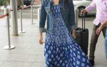 Bollywood actress Sunny Leone snapped at Chhatrapati Shivaji Maharaj International airport.