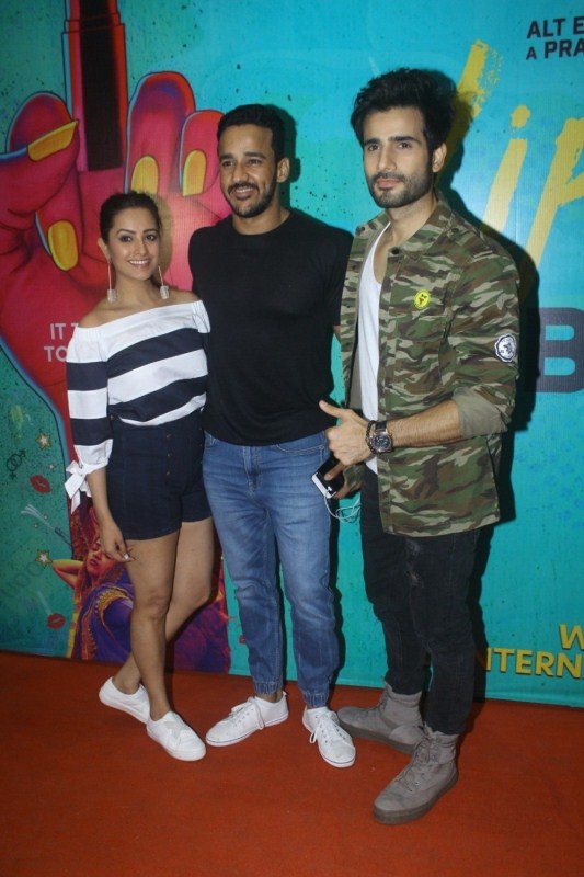 Actress Anita Hassanandani along with her husband Rohit Reddy and actor Karan Tacker during The Red Carpet Along With Success Party Of the film "Lipstick Under My Burkha" Mumbai, on July 27, 2017. Ekta Kapoor,Karishma Tanna,Krystle D'Souza,Karan Tacker,Lipstick Under My Burkha,Lipstick Under My Burkha success party,Lipstick Under My Burkha success party pics,Lipstick Under My Burkha success party images,Lipstick Under My Burkha success party s