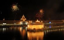Candles light-up the Golden Temple on Baisakhi in Amritsar
