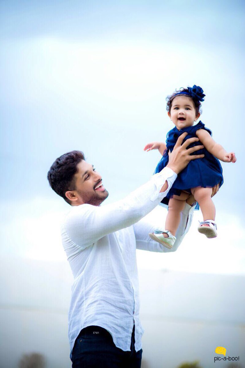 Telugu star Allu Arjun on Monday shared a picture with his daughter Arha, whom he described as the angel of his life, on Twitter and within minutes, the picture went viral with over thousand retweets. "Me and my little angel Allu Arha. Pic a boo," Arjun tweeted along with the picture. Arjun is married to Sneha Reddy, and the couple also has a son named Ayaan. While Ayaan is 3-year-old, Arha was born last November. On the career front, Arjun is gearing up to start shooting for his next Telugu outing, "Naa Peru Surya". Allu Arjun,Allu Arjun daughter,Allu Arjun daughter pics,Allu Arjun daughter images,Allu Arjun daughter stills,Allu Arjun daughter pictures,Allu Arjun daughter photos