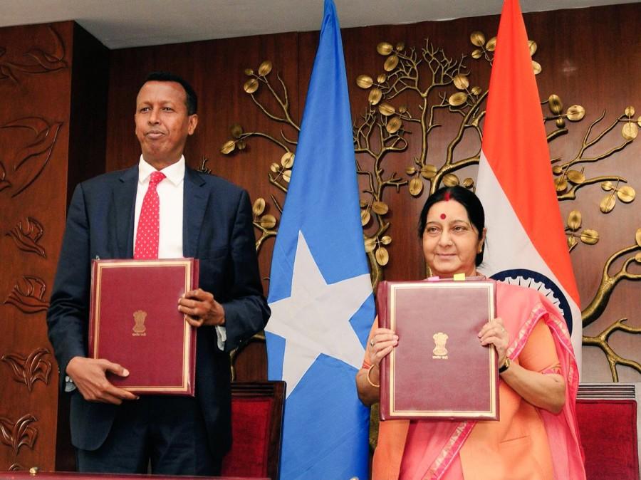 "Furthering coopn with an imp. African partner. EAM @SushmaSwaraj meets Mr. Yusuf Garaad Omar, Min. of Foreign Affairs & Intl Coopn of Somalia," External Affairs Ministry spokesperson Gopal Baglay tweeted. Omar arrived here on Monday on a five-day visit at the invitation of Sushma Swaraj. This is his first visit to India since he assumed office earlier this year. Both sides will also ink the Agreement for Transfer of Sentenced Persons during the visit. The Union Cabinet had in June given its approval for the ratification of the agreement on transfer of sentenced persons between India and Somalia, located on the Horn of Africa. Sushma Swaraj,Somali Foreign Minister Yusuf Garaad Omar,Yusuf Garaad Omar,External Affairs Minister