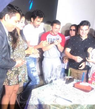 Bollywood actor Sonu Sood celebrates his birthday with Sanjjjanaa Galrani, Sohail Khan and Arbaaz Khan.