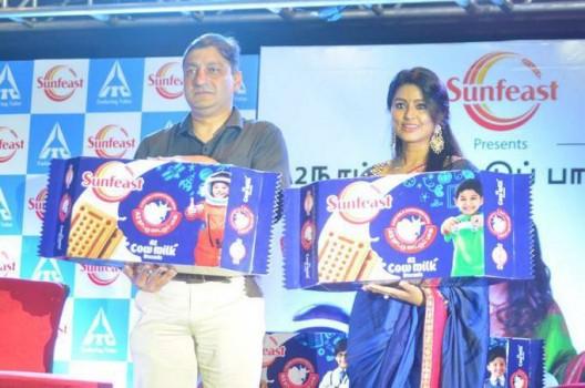 Actress Sneha launches Sunfeast A2 Cow Milk Biscuits.