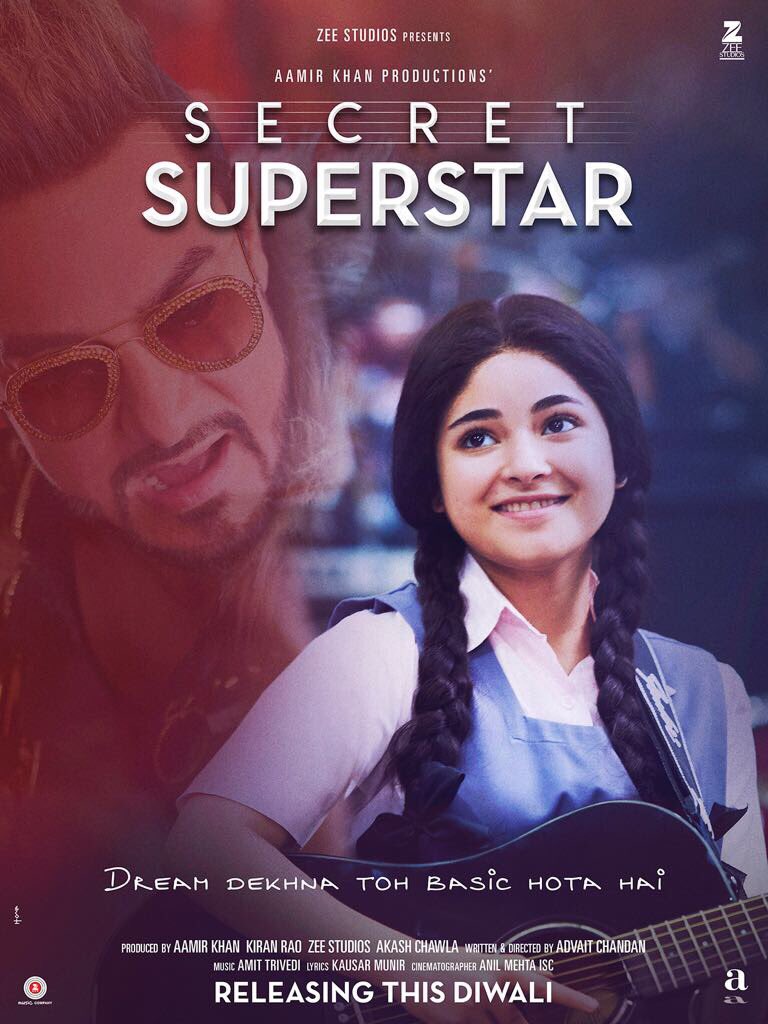 Here's the new poster of Secret Superstar. Aamir Khan,Secret Superstar,Secret Superstar first look,Secret Superstar first look poster,Secret Superstar poster