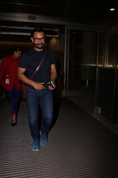 The actor who was busy shooting for Thugs of Hindostan in Malta, followed by a family getaway to Greece, has returned back in town to promote his upcoming venture.