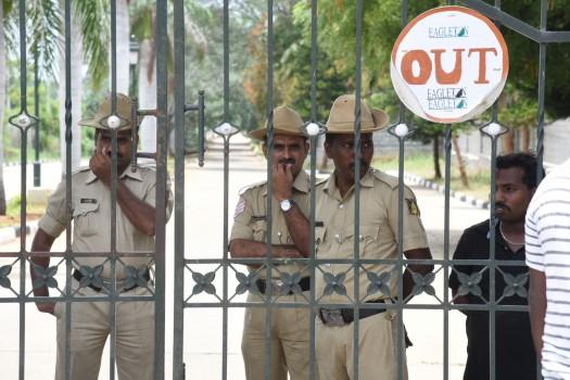 Income Tax sleuths on Wednesday conducted searches at the residence of Karnataka Power Minister D.K. Shivakumar in the city and at a luxury suite he was staying in at a private resort here where 44 Gujarat Congress MLAs have been housed. 