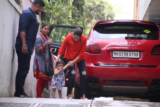 Misha takes her baby steps on a day out with mum Mira Rajput