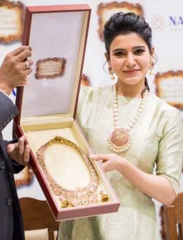 South Indian actress Samantha Ruth Prabhu inaugurates NAC Jewellers Antique Exhibition.