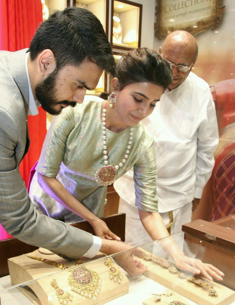 Nathella Anjaneyalu Chetty (Chairman), N. Ananda Ramanujam (Director) and N Anantha Padmanabhan (Managing Director of NAC Jewellers) graced the event. Samantha Ruth Prabhu,Samantha,actress Samantha,NAC Antique Jewellers Exhibition,NAC Antique Jewellers