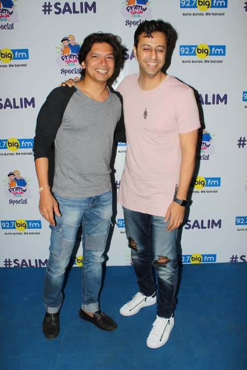 Singers Shaan and Salim Merchant celebration Friendship Day at the 92.7 Big FM in Mumbai, on Aug 3, 2017. Shaan,Salim,Singer Shaan,Singer Salim,Shaan,Salim celebrates Friendship,Friendship day,Friendship day celebration