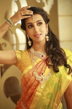 South Indian actress Sanjjjanaa Galrani's traditional look for Varamahalakshmi festival.