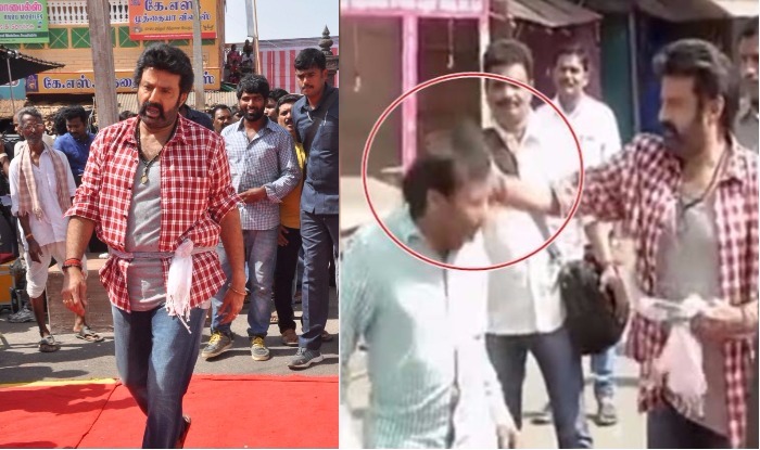 A video featuring actor Nandamuri Balakrishna slapping his assistant and making him tie his shoe laces on the sets of his new yet-untitled Telugu film, has gone viral. Balakrishna's 102nd film started rolling on Thursday. In a leaked video clip, an angry Balakrishna is seen slapping his assistant and ordering him to tie his shoe laces. Nandamuri Balakrishna,Nandamuri Balakrishna slaps assistant,Balakrishna slaps assistant,K.S. Ravi Kumar