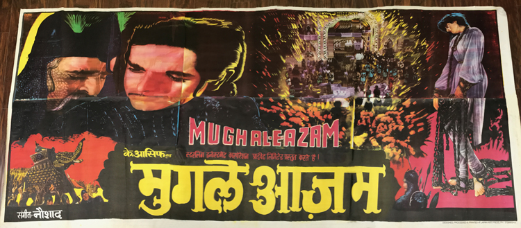 It is part of around 1,500 posts of Indian cinema ranging from 1942 till recent years from Hindi, and 1,000 more posters of Tamil, Telugu, Kannada and Malayalam films, showcasing the evolution of film publicity covering various techniques of poster-art and poster-making. The highlight is the 10 feet X 5 feet massive "Mughal-e-Azam" (1960) poster on six separate sheets, which is an offset print of a hand-painted poster, said NFAI Director Prakash Magdum. Owing to its huge size, the poster conveys volumes about the iconic film, with long shot depiction of the famous war sequence to a colourful snapshot of the famed 'sheesh mahal' song sequence, "Pyaar Kiya To Darna Kya", done in beautiful brush strokes. Mughal-e-Azam,Mughal-e-Azam poster,Mughal-e-Azam Rare six-sheet poster