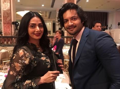 The suave Ali Fazal is making his mark the grand way in Hollywood with his next Victoria and Abdul and the handsome hunk is also seen attending gala dinners and socialising with some of the biggest names in Hollywood and with our very own talented beauty Sridevi at annual Hollywood Foreign Press Association dinner last night. It was a fan boy moment for Ali meeting Sridevi all the way in LA. Ali Fazal is in LA promoting his next Victoria and Abdul and was seen interacting with actress Sridevi and other Hollywood bigwigs. Actor Ali Fazal and Sridevi were the only actors from Bollywood who were part of this grand event. They both were seen walking the red carpet, interacting on films. Ali was seen brushing shoulder with some of the best names in Hollywood including Sir Patrick Stewart, Chelsea Handler, Elizabeth Moss, Chadwick Boseman, Dustin Hoffman, Anthony Mackie, Elizabeth Chambers and Armie Hammer, Chrissy Metz, Dylan Minnette amongst many others.