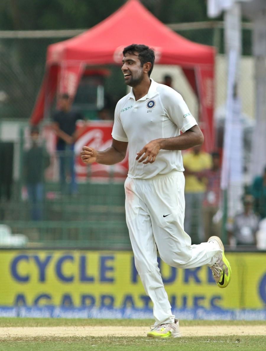 Ravichandran Ashwin clinched a five-wicket haul as India bowled out Sri Lanka for 183 runs in the first innings to take a massive lead of 439 runs at lunch on the third day of the second cricket Test here on Saturday. With Indian captain Virat Kohli deciding to enforce the follow on, the Lankans face an uphill battle in their bid to stave off defeat. Ashwin ended up with figures of 5/69 in 16.4 overs. Fast bowler Mohammed Shami bowled superbly for figures of 2/13 while left-arm spinner Ravindra Jadeja returned 2/84. Fast bowler Umesh Yadav also bagged a wicket. Ravichandran Ashwin,Ashwin,India vs Sri Lanka,India vs Sri Lanka 2017