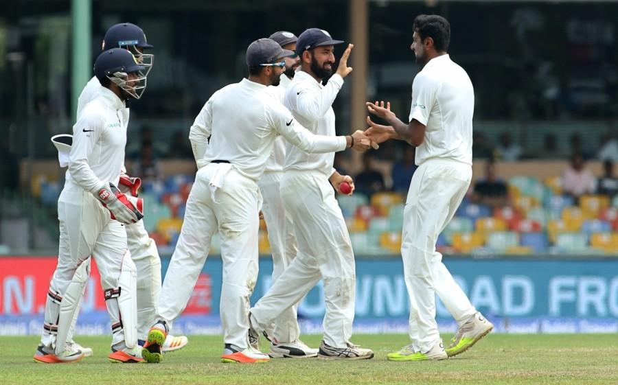 However, that only proved to be a short respite for the hosts and as soon as both departed in consecutive overs, the Indian bowlers were back on top. The rest of the Lankan batsmen could not last on a pitch which was taking quite a bit of turn as the Indians tightened their grip on the match. Ravichandran Ashwin,Ashwin,India vs Sri Lanka,India vs Sri Lanka 2017