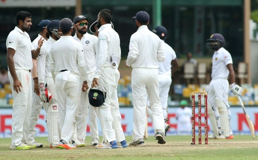Brief scores: Sri Lanka (first innings): 183 (Niroshan Dickwella 51; Ravichandran Ashwin 5/69) vs India (first innings): 622/9 declared. Ravichandran Ashwin,Ashwin,India vs Sri Lanka,India vs Sri Lanka 2017