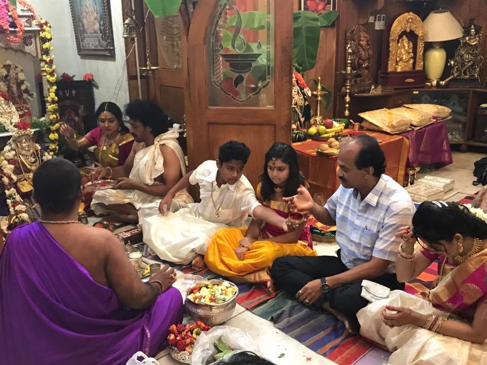 Actor Upendra and Priyanka celebrate Varamahalakshmi festival. Varamahalakshmi festival,Varamahalakshmi festival celebration,Varamahalakshmi celebration,Upendra and Priyanka,Upendra,priyanka upendra