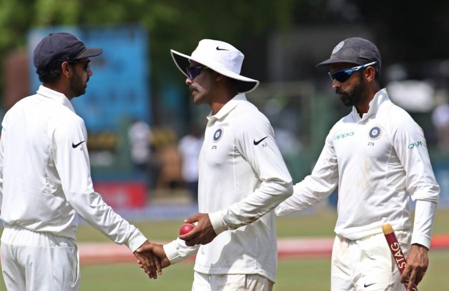 Despite being in a position where they needed to play patiently and defend as if their lives depended on it, several Sri Lankan batsmen opted to go for the attacking shots, which proved to be their undoing on quite a few instances. As a result, the hosts suffered a batting collapse in their lower and middle order, losing their last five wickets for just 76 runs. Starting the post lunch session at 302/4, Sri Lanka saw their second innings come to an end with only a few overs before the tea break. Starting the day at the overnight score of 209/2, the Sri Lankans ran into trouble shortly after the start, losing Malinda Pushpakumara (16) and skipper Dinesh Chandimal (2) during the morning session. India beat Sri Lanka,India beat Sri Lanka in second Test,India beat Sri Lanka by innings and 53 runs in Colombo Test