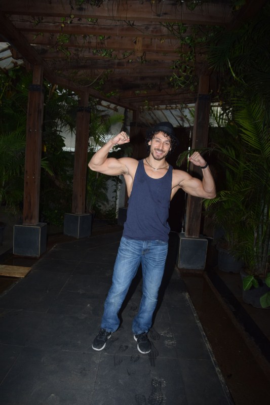 Bollywood film actor Tiger Shroff spotted at Sajid Nadiadwala's office in Andheri. Tiger Shroff,actor Tiger Shroff,Tiger Shroff at Sajid Nadiadwala office,Tiger Shroff meets Sajid Nadiadwala