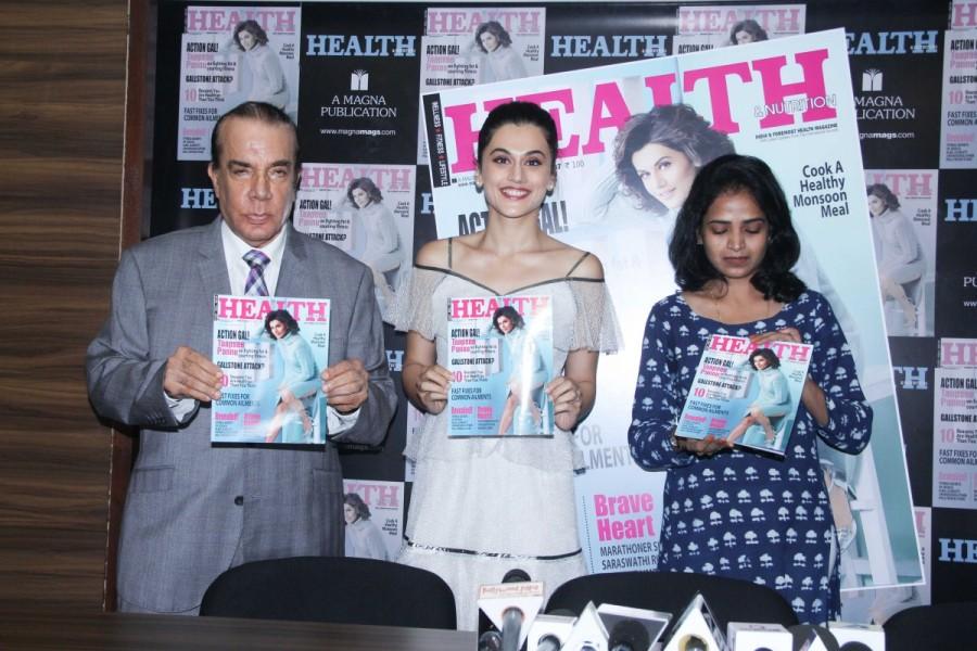 Taapsee Pannu unveils the Health & Nutrition magazine's latest issue Taapsee Pannu,actress Taapsee Pannu,Health and Nutrition Magazine launch,Health and Nutrition Magazine,taapsee