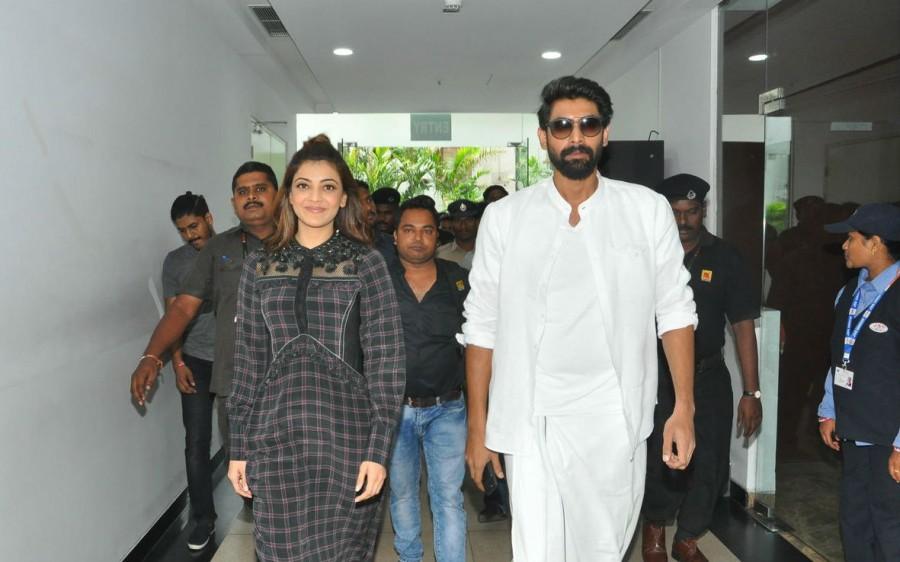 Actor Rana Daggubati and actress Kajal Aggarwal promote their upcoming movie Nene Raju Nene Manthri at capital cinemas. Rana Daggubati and Kajal Aggarwal,Rana Daggubati,Kajal Aggarwal,Nene Raju Nene Manthri,Nene Raju Nene Manthri promotion,Nene Raju Nene Manthri movie promotion,Nene Raju Nene Manthri promotion pics,Nene Raju Nene Manthri promotion images,Nene Raju Nene Man