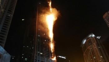 Blaze sweeps,Dubai skyscraper,Blaze sweeps through Dubai skyscraper,Dubai,United Arab Emirates