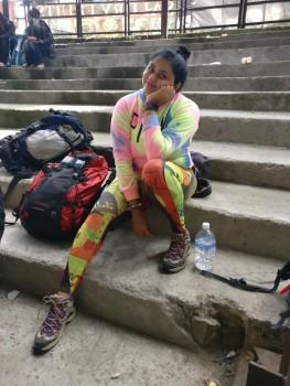 Actress Namitha trekking away her Bigg Boss stress in Himachal Pradesh.