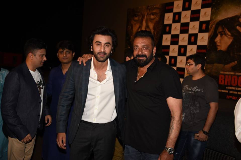 Sanjay Dutt, Ranbir Kapoor at Bhoomi Trailer launch. Sanjay Dutt,Ranbir Kapoor,Aditi Rao Hydari,Bhoomi Trailer launch,Bhoomi Trailer,Bhoomi Trailer launch pics,Bhoomi Trailer launch images,Bhoomi Trailer launch stills,Bhoomi Trailer launch pictures,Bhoomi Trailer launch photos