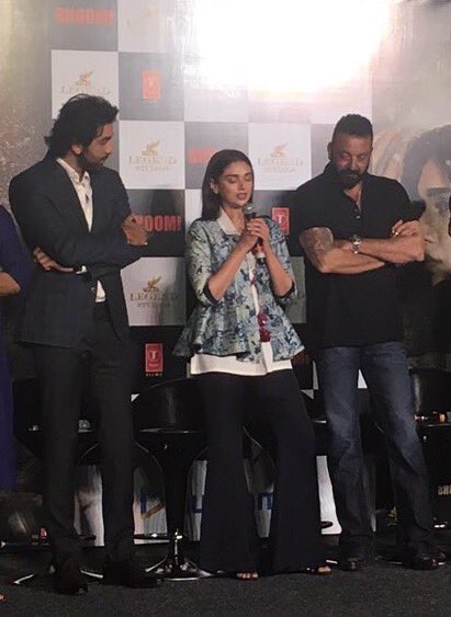 Sanjay Dutt, Ranbir Kapoor, Aditi Rao Hydari at Bhoomi Trailer launch. Sanjay Dutt,Ranbir Kapoor,Aditi Rao Hydari,Bhoomi Trailer launch,Bhoomi Trailer,Bhoomi Trailer launch pics,Bhoomi Trailer launch images,Bhoomi Trailer launch stills,Bhoomi Trailer launch pictures,Bhoomi Trailer launch photos