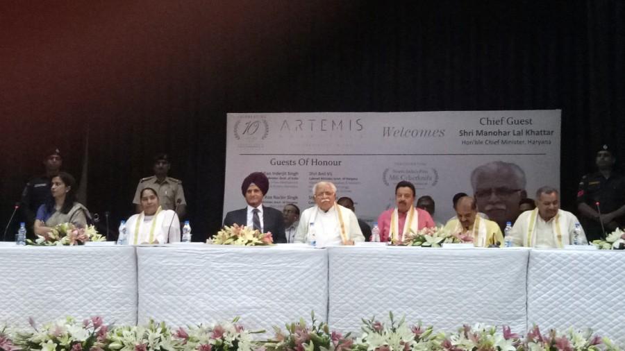 M6 Cyberknife Radio surgery is a precise, painless and non-invasive radiation treatment. It is extremely efficient for the treatment of inoperable cancerous and non-cancerous tumours, requires no anaesthesia or incision and has no reported risks or side-effects. On the occasion, Khattar also laid the foundation stone for Artemis Hospital's Tower II. Lok Sabha member from Gurugram Rao Inderjit Singh and other senior officials from the state were present on the occasion. Speaking on the occasion, Artemis Hospitals Chairman Onkar S. Kanwar said: "We take pride in raising the bar of medicine and introducing technology for accurate and better treatment options. With the launch of M6 Cyberknife and a new tower, we are affirming the stature of Artemis as a preferred hospital in north India." Manohar Lal Khattar,Haryana Chief Minister Manohar Lal Khattar,M6 Cyberknife robotic system,M6 Cyberknife,Artemis Hospital