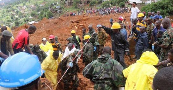 Images posted on Twitter showed people wading through streets, waist-deep in muddy water following the downpour in and around Sierra Leone's capital Freetown. Sierra Leone flooding,Sierra Leone flood,flooding in Sierra Leone,heavy rainfall in Sierra Leone,200 feared dead in Sierra Leone