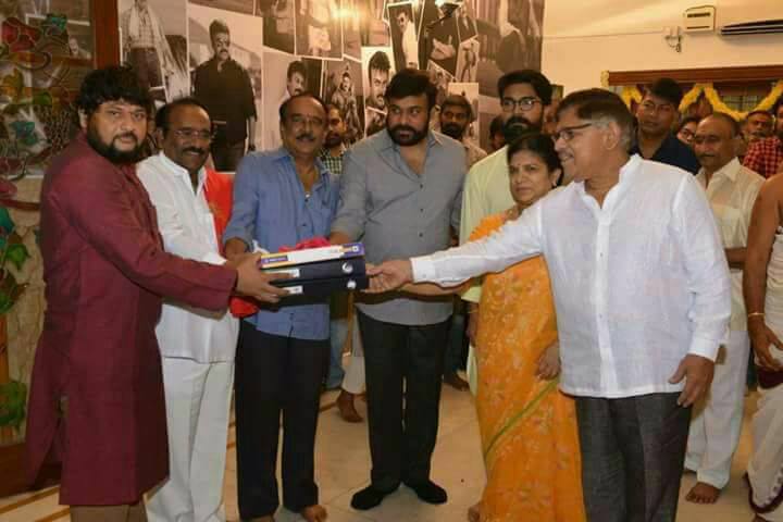 Chiranjeevi's 151st film Uyyalawada Narasimha Reddy launched at Konidela Pro office. The movie is based on the life of a popular freedom fighter from Kurnool, will be released on August 22 on the occasion of the actor's birthday. Chiranjeevi,Megastar Chiranjeevi,Chiranjeevi 151st film,Chiranjeevi 151st movie,Uyyalawada Narasimha Reddy,Uyyalawada Narasimha Reddy movie pooja,Uyyalawada Narasimha Reddy launch