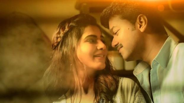 Actor Vijay and Samanthaimages from Neethanae Song Teaser from Mersal movie.