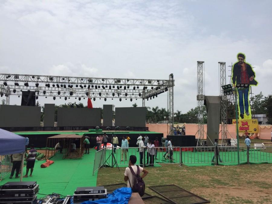 Preparations going on at a jet speed!!! Massive Stage set for Paisa Vasool audio launch. Nandamuri Balakrishna,Paisa Vasool audio launch,Paisa Vasool audio,Paisa Vasool audio launch pics,Paisa Vasool audio launch images,Paisa Vasool audio launch stills,Paisa Vasool audio launch pictures,Paisa Vasool audio launch photos