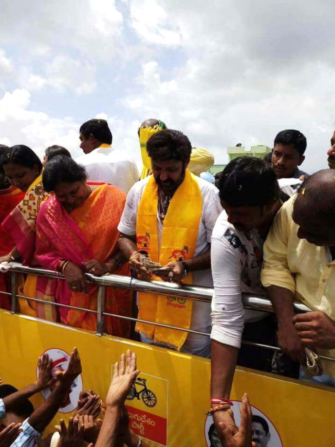 Balakrishna's upcoming Telugu action entertainer "Paisa Vasool" is slated for a September 1 release. MLA Balakrishna,Nandamuri Balakrishna,Nandamuri Balakrishna caught distributing money,politician Nandamuri Balakrishna