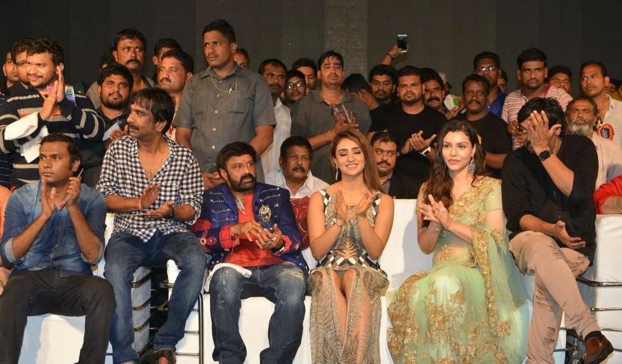 Nandamuri Balakrishna, Shriya Saran, Charmi, Vikramjeet Virk, Muskan Sethi, Kyra Dutt, Kabir Bedi, Puri Jagannadh, V. Anand Prasad, Anup Rubens, Krish, Boyapati Srinu, Bhaskarabhatla Ravi Kumar and others at the event. Nandamuri Balakrishna,Shriya Saran,Charmi,Paisa Vasool,Paisa Vasool audio launch,Paisa Vasool audio launch pics,Paisa Vasool audio launch images,Paisa Vasool audio launch stills