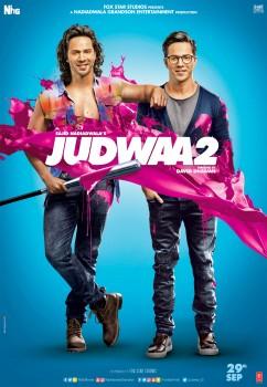 This brand new poster has Varun Dhawan‘s twin avatars, one posing as the tapori Raja with a baseball bat giving out a bold look and the other as the geeky Prem posing in a humble manner. The poster looks very bright and colorful giving out a happy and cheerful vibe. Both are completely contrasting avatars that Varun Dhawan will be seen playing. Varun Dhawan has never been seen with long hair on screen and nor has he worn a spectacle before but in Judwaa 2 the actor will be seen trying many of his firsts. Varun will be seen slipping into the shoe of Salman Khan who played the most iconic twin characters of Raja and Prem. The two leading ladies, Jacqueline Fernandez and Taapsee Pannu will be seen playing the love interest of Varun's twin roles. The 1997 Judwaa was a big hit. After 20 years the duo of Sajid and David are back to recreate the magic Jodi of Raja and Prem on the big screen which has taken the excitement level of the audience towering high.