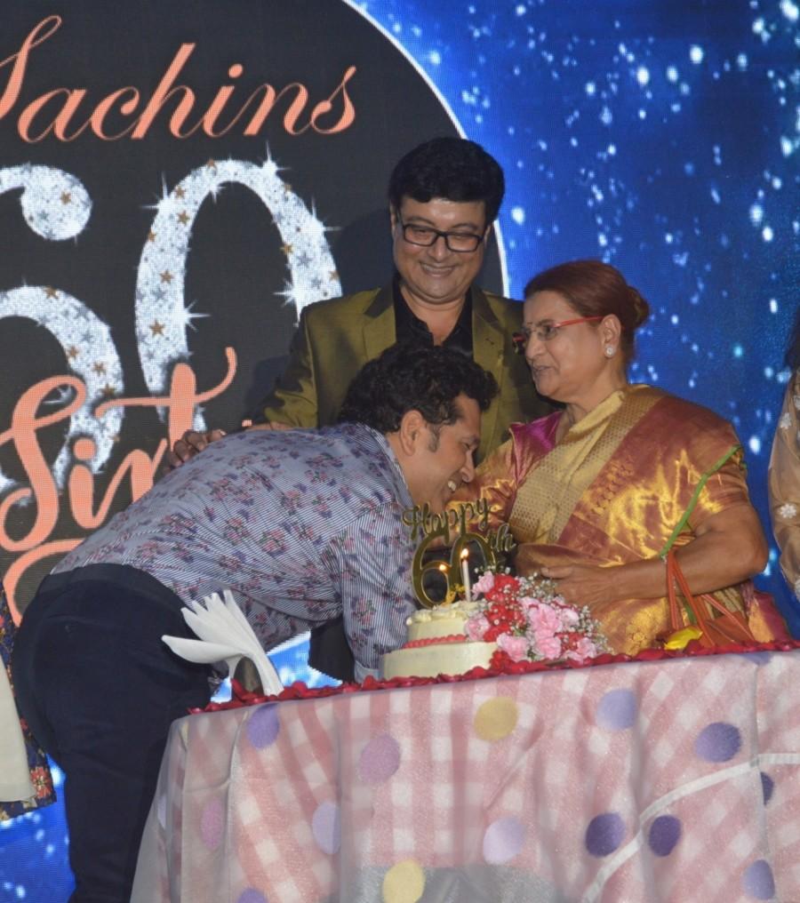 Actor Sachin Pilgaonkar celebrate his birthday with his mother and Cricketer Sachin Tendulkar in Mumbai on Aug 17, 2017. Sachin Tendulkar,Bhushan Kumar,Jaya Bachchan,Sachin Pilgaonkar birthday celebration,Sachin Pilgaonkar birthday celebration pics,Sachin Pilgaonkar birthday celebration images,Sachin Pilgaonkar birthday celebration stills,Sachin Pilgaonkar birthday celebrat