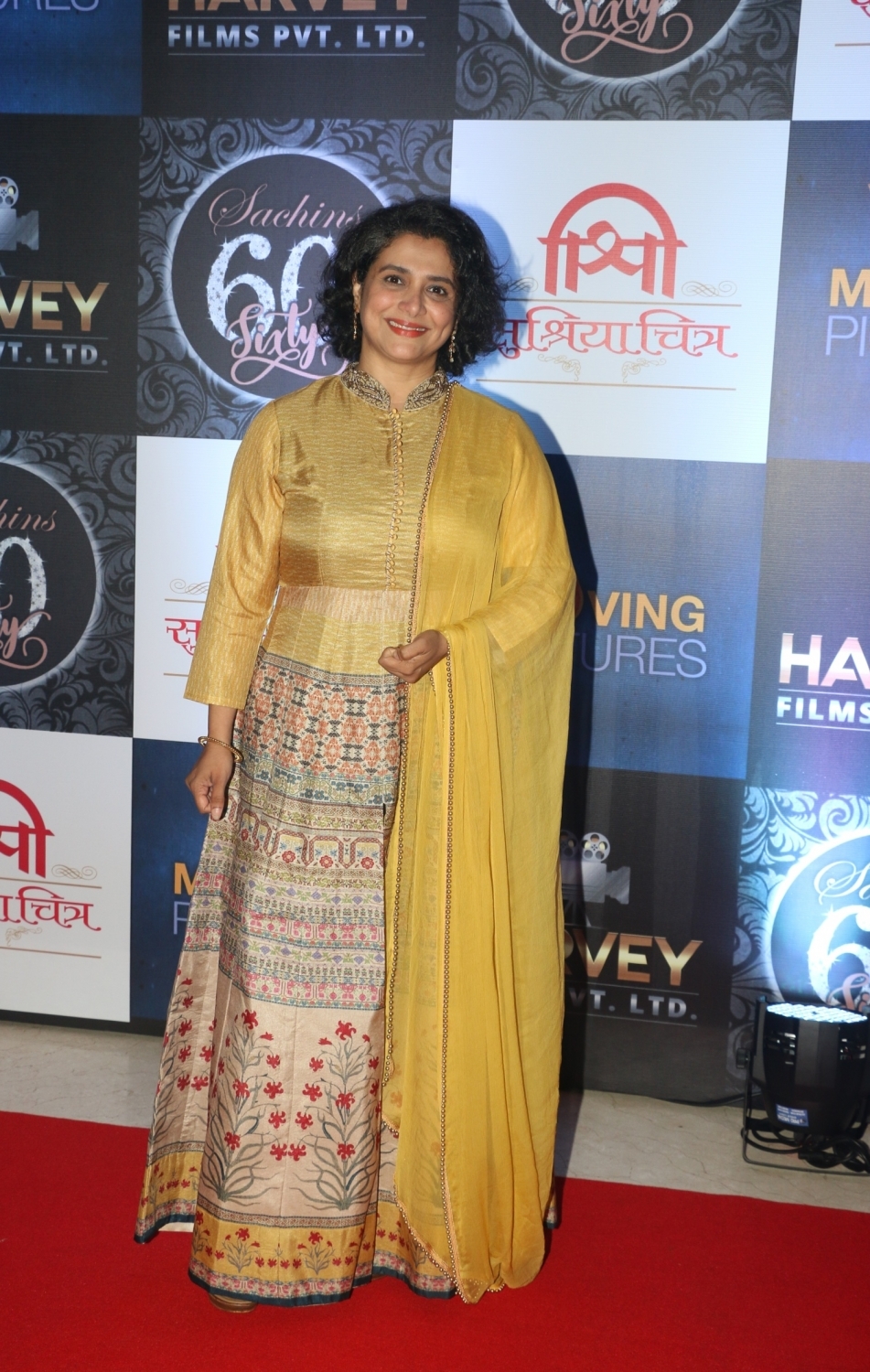 Actress Supriya Pilgaonkar during the birthday celebration of her husband Sachin Pilgaonkar in Mumbai on Aug 17, 2017. Sachin Tendulkar,Bhushan Kumar,Jaya Bachchan,Sachin Pilgaonkar birthday celebration,Sachin Pilgaonkar birthday celebration pics,Sachin Pilgaonkar birthday celebration images,Sachin Pilgaonkar birthday celebration stills,Sachin Pilgaonkar birthday celebrat