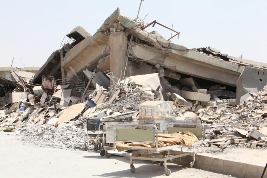 A view of a maternity hospital destroyed from the war against Islamic State militants in east Mosul. Mosul's maternity hospital,Al-Khansa Hospital,East Mosul