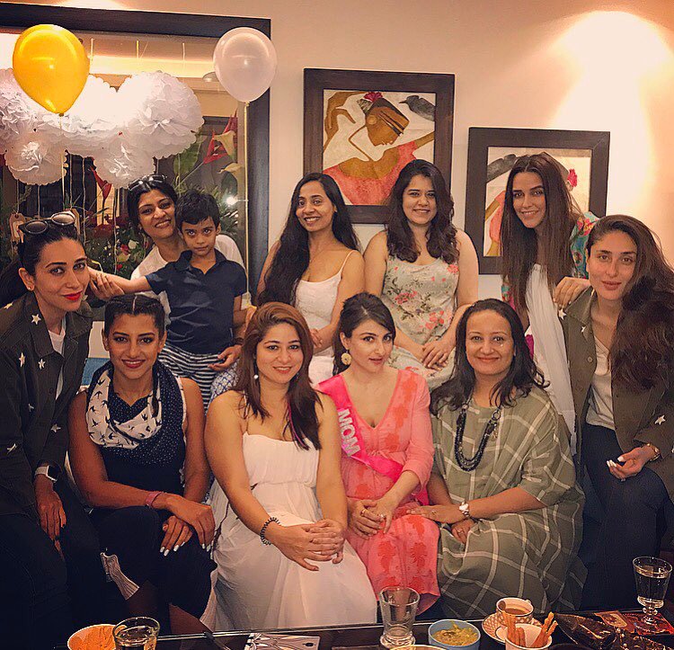 Celebs at Soha Ali Khan's baby shower. Soha Ali Khan,soha ali khan pregnant,Soha Ali Khan baby shower,Kareena Kapoor,Taimur Ali Khan,Taimur,Karisma,karisma kapoor