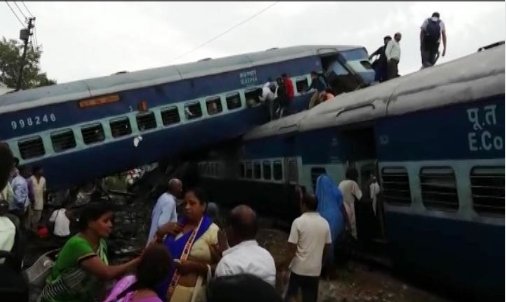 Four coaches of the Kalinga-Utkal Express went off the tracks in Khatauli in Muzaffarnagar district of Uttar Pradesh on Saturday evening, officials said.
