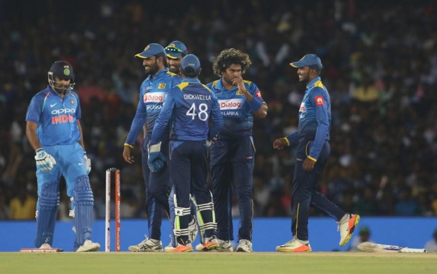 It was just after Dickwella's wicket that the Sri Lankans lost the plot and started losing their wickets at regular intervals. Apart from the top-three batsmen, no other player stood up to the Indian pressure and went back to the pavilion one by one. Anjelo Mathews (36 not out) somehow managed to stick at the wicket but lack of support from the other end resulted in a low total for the hosts. Mathews apart, other middle-order batsmen Upul Tharanga (13), Chamara Kapugedera (1) Wanidu Hasaranga (2) scored a total of 16 runs only. Shikhar Dhawan,Virat Kohli,India rout Sri Lanka by 9 wickets,India rout Sri Lanka,skipper Virat Kohli,India beats Sri Lanka,India vs Sri Lanka