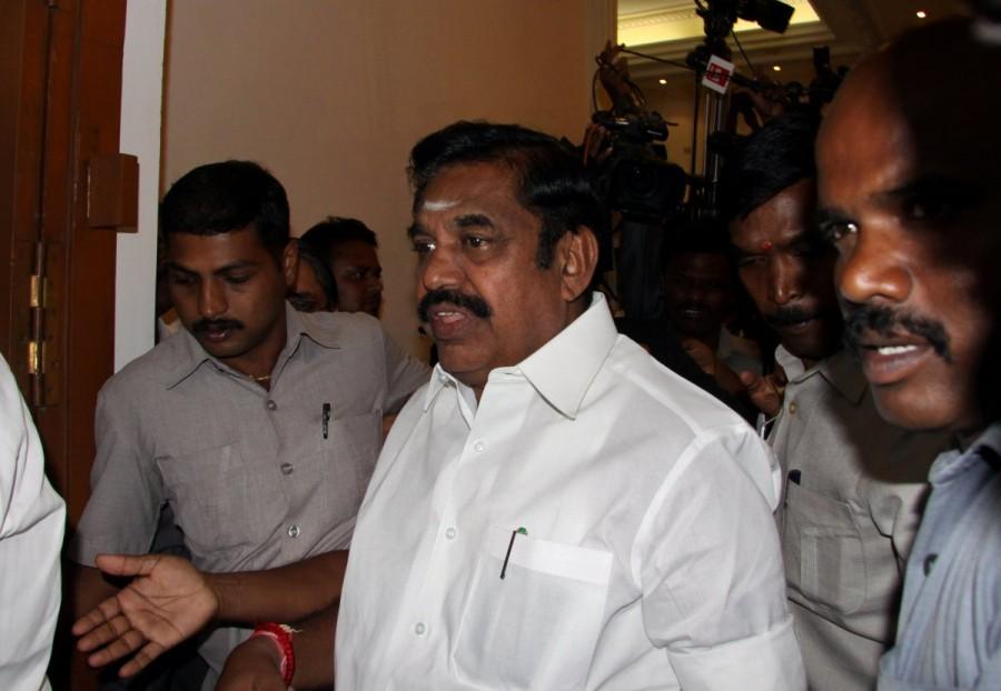 Governor Ch. Vidyasagar Rao arrived here on Monday afternoon for a possible swearing in ceremony in which Panneerselvam and some of his faction leaders may be sworn in as ministers. AIADMK,AIADMK faction,Jayalalithaa,K Palaniswami,O Panneerselvam,OPS,OPS and EPS,OPS Deputy CM,Deputy CM