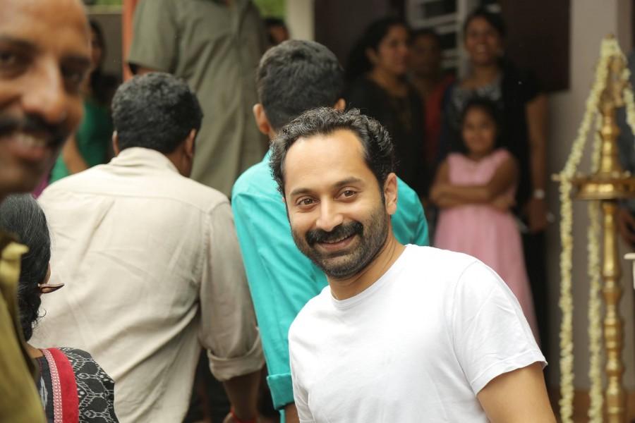 Fahadh Faasil during the Puja ceremony of Carbon movie. The movie marks the first time association of the young star with Mamtha. Carbon,carbon movie,mamtha mohandas,fahadh faasil,venu,malayalam movies,upcoming malayalam films,carbon movie shooting